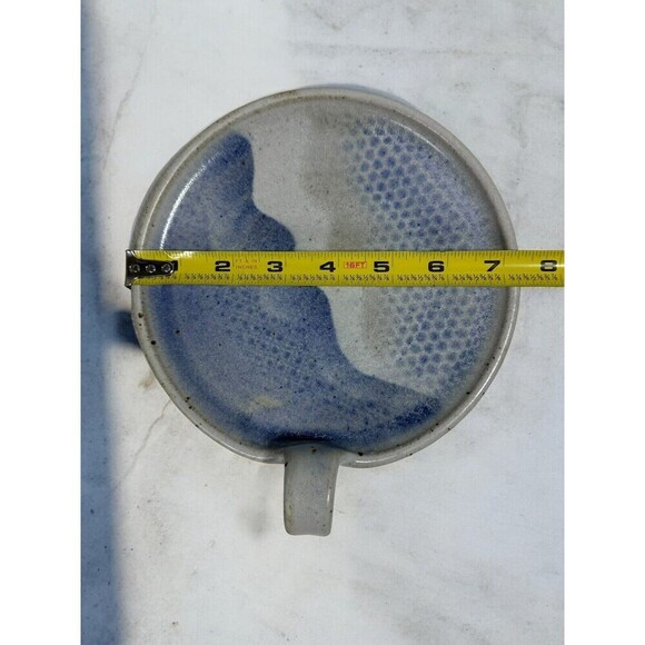 VTG Nichols Stoneware Pottery Candle Holder With Finger Hole Signed Boho Decor - Picture 8 of 9